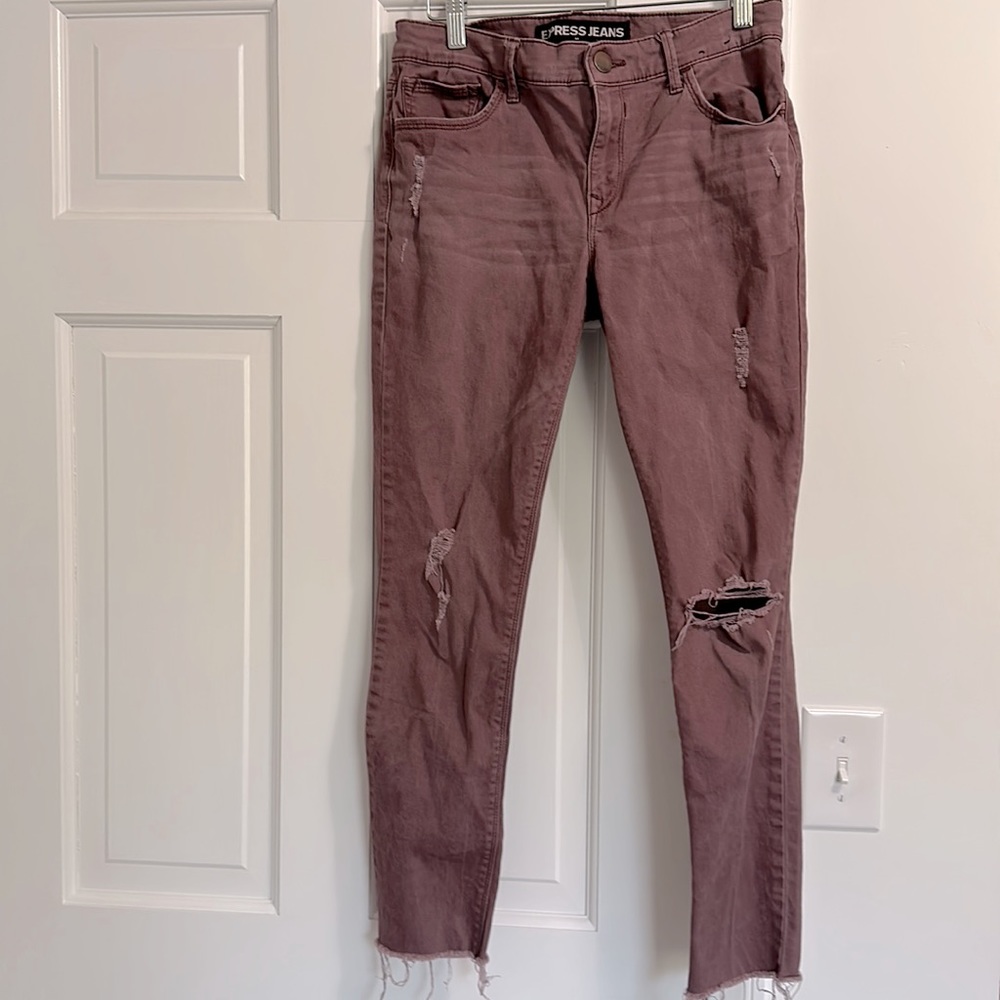 Express jeans eggplant size 6